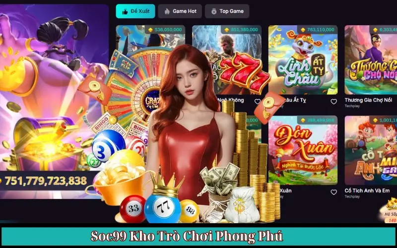 kho trò chơi đa dạng, game bài, bắn cá, nổ hũ